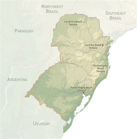 South Brazil Map Region | ChurchofJesusChristTemples.org