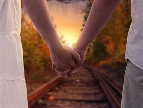 Free Images : hand, man, girl, railway, sunrise, sunlight, morning, boy, walk, love, color ...