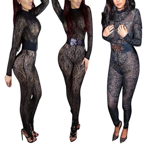 Lace Bodysuit Long Sleeve New Fashion Rompers Womens Jumpsuit Autumn ...