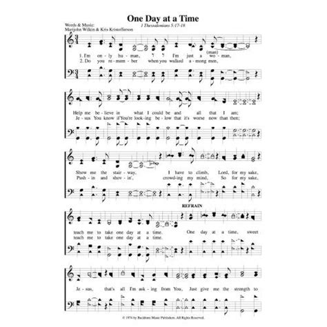 One Day at a Time-PDF Song Sheets | Songs, Song sheet, Music words