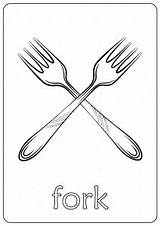 Printable Fork Coloring Page  Book PDF sketch template
