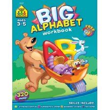 School Zone - Big Alphabet Workbook - 320 Pages, Ages 3 to 5, Preschool ...