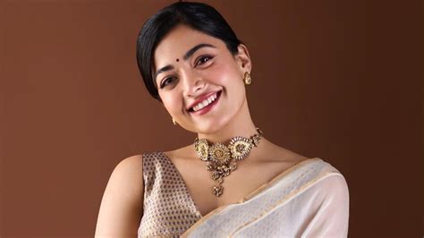 Rashmika Mandanna in a lightweight Raw Mango ivory sari is proof that less is more | Vogue India ...