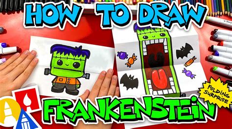 How To Draw Frankenstein Folding Surprise Puppet | Art for kids hub ...