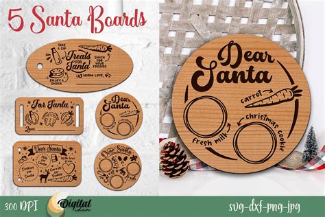 Santa Board Bundle SVG. Laser Cut Design. Santa Board SVG. - So Fontsy