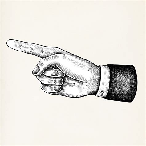 Hand drawn pointing hand isolated on background | premium image by rawpixel.com Hand Drawn Fox ...