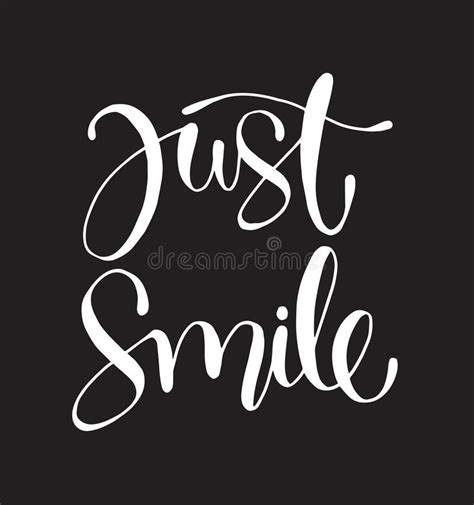 Just Smile - Font Design, Vector Illustration, Graphic, Hand Lettering ...