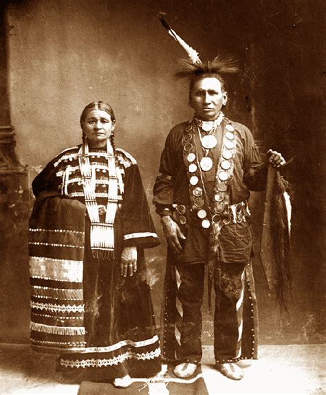 This couple are members of the Gravatt (Grah-vaht) family near Big Bend, S.D., on the Crow Creek ...