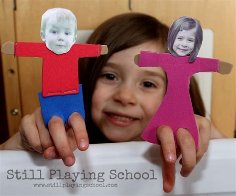 Use your child's photo to create a personalized finger puppet for hours of fine motor fun! This ...
