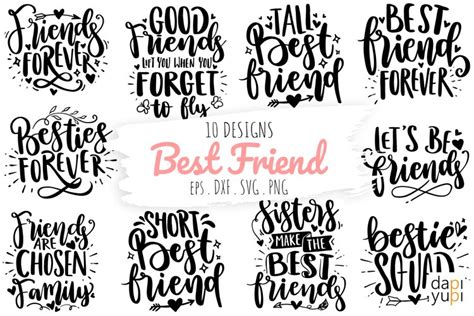 Best Friend Quotes Bundle, Friends SVG Bundle (1248806)