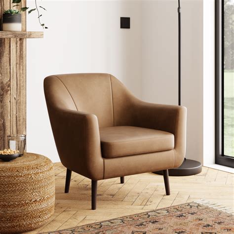 Eddie Distressed Faux Leather Tub Chair | Dunelm