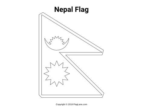 Free printable Nepal flag coloring page. Download it at https://flaglane.com/coloring-page ...