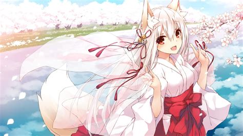 Fox Girl White Hair Anime Wallpapers - Wallpaper Cave