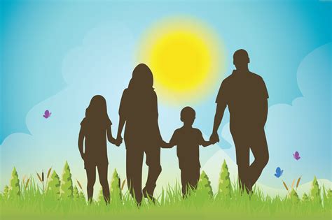 Family silhouette vector - PSDgraphics