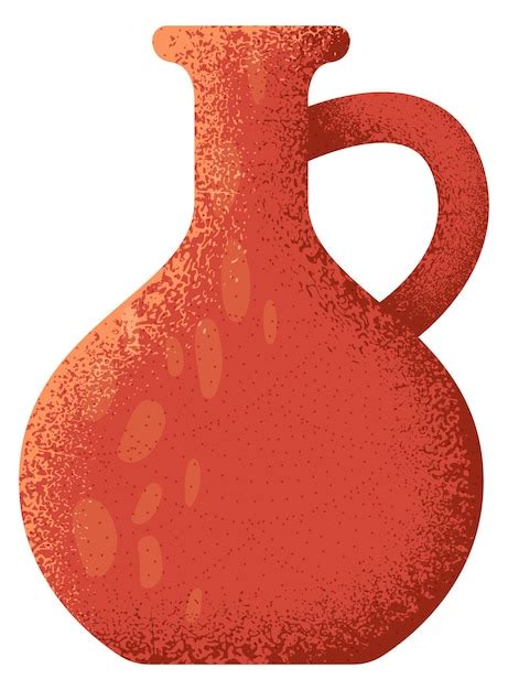 Premium Vector | Ceramic jug icon ancient textured clay pottery
