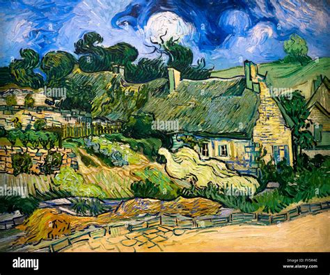 Thatched Cottages at Cordeville, Auvers-sur-Oise, Chaumes de Cordeville ...