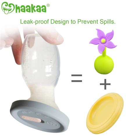 Haakaa Manual Breast Pump with Base with Silicone Lid Set