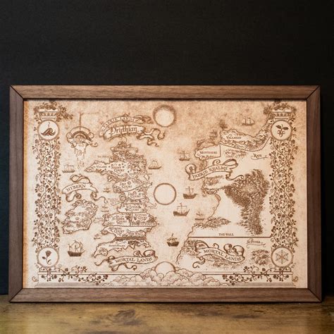 A Court of Thorns and Roses Map, Wood Engraved Map of Prythian - Etsy