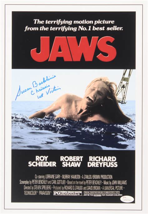 Susan Backlinie Signed "Jaws" 11x17 Movie Poster Inscribed "Chrissie" – iconsofboxing.com