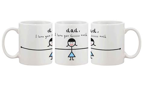 Amazon.com | Funny Ceramic Coffee Mug for Dad - I Love You Thiiiiiiis Much: Coffee Cups & Mugs