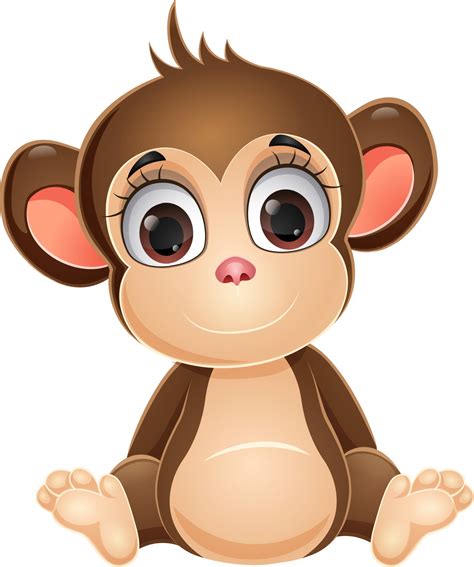 Cute baby monkey cartoon sitting 13488831 Vector Art at Vecteezy