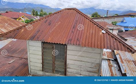 The Roof of the House is Made of Zinc in a Densely Populated Settlement ...