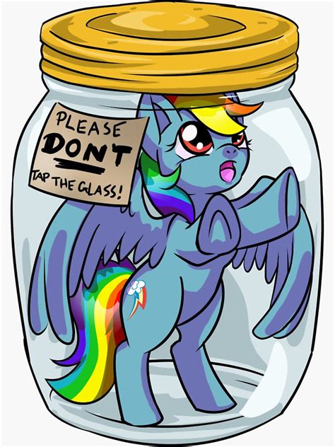 "Pony in a Jar: RainbowDash" Sticker by DawnAllies | Redbubble