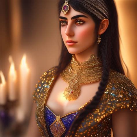 droopy-toad281: a beautiful young Assyrian lady wearing a necklace containing a perfume