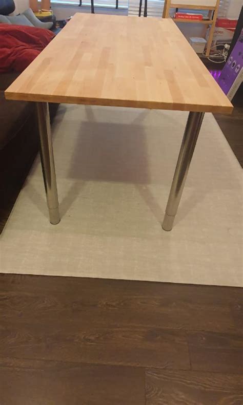 Ikea Gerton Table Top with Adjustable legs, Furniture & Home Living, Furniture, Tables & Sets on ...