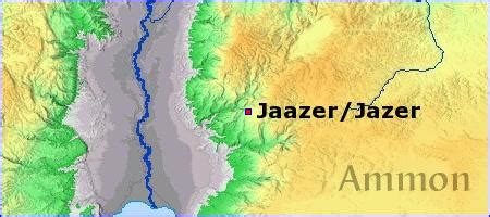 Map - Jaazer/Jazer - BibleBento.com