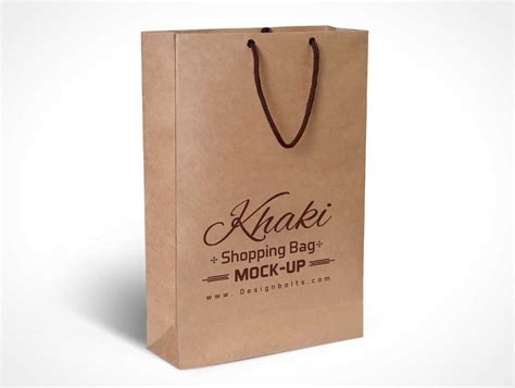 Free Khaki Brown Paper Shopping Bag PSD Mockup - PSD Mockups