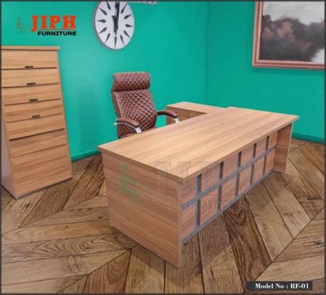Particle Board Executive L Shaped Wooden Office Table, With Storage at ...