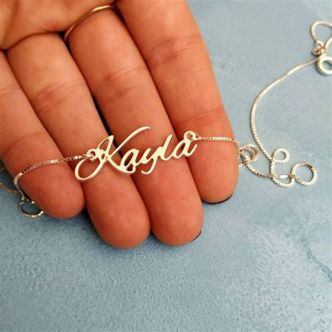 "925 Sterling Silver Name Necklace 💜 Personalized Necklaces" Sterling Silver Name Necklace, Gold ...