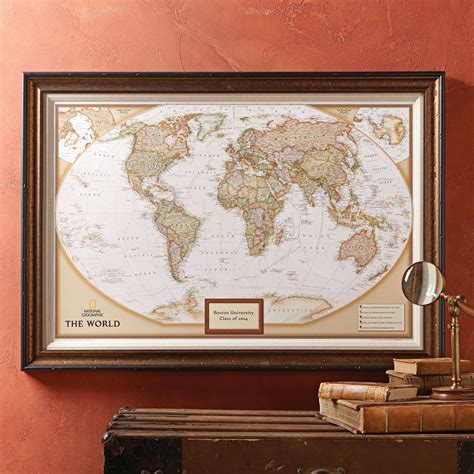 Framed Map Of The World