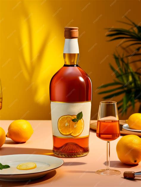 Premium AI Image | Mockup of cognac bottle with blank label