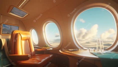 Premium AI Image | Interior of a modern airplane