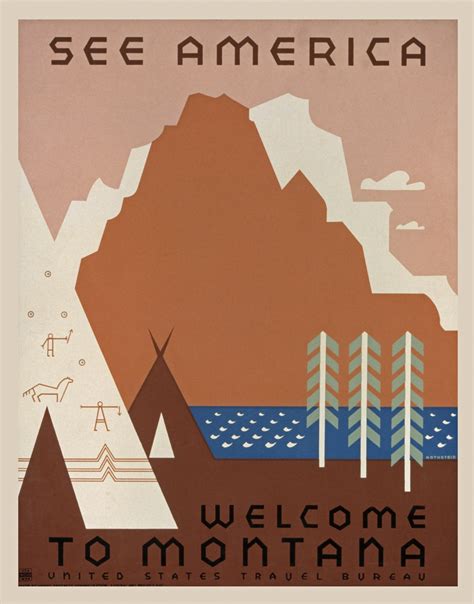 Vintage Montana Travel Poster Free Stock Photo - Public Domain Pictures