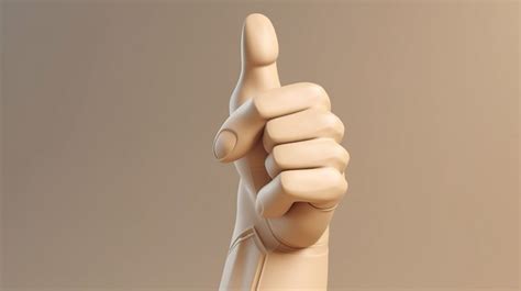 Thumbs Up Hand Cartoon With Sleeve And Gesture In 3d Rendering ...