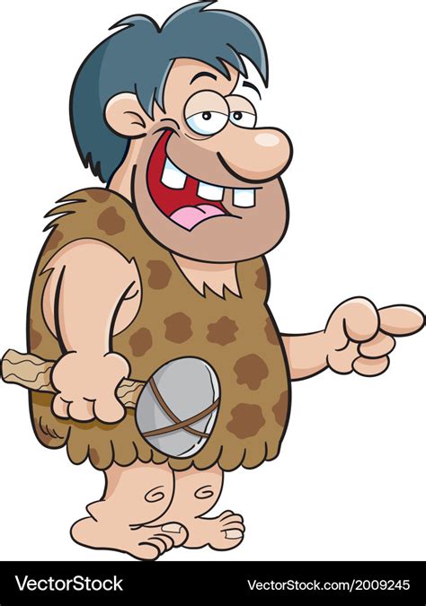 Cartoon Caveman Pointing Royalty Free Vector Image