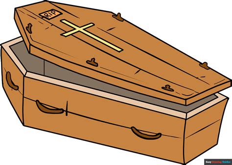 How to Draw a Coffin - Really Easy Drawing Tutorial