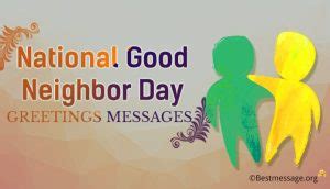 National Good Neighbor Day Greetings Messages and Quotes