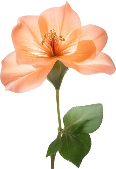 AI generated Peach color flower. Close-up glowing translucent peach color flower. 38511135 PNG