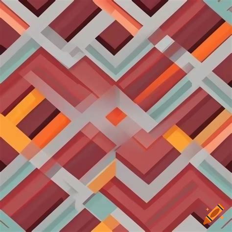 Red-orange abstract design with diagonal strips and zigzags on Craiyon