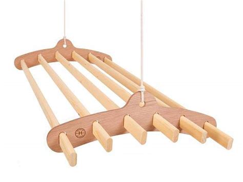 Handmade 6 Lath Compact Wooden Hanging Rack for Drying Clothes | Gadgetsin