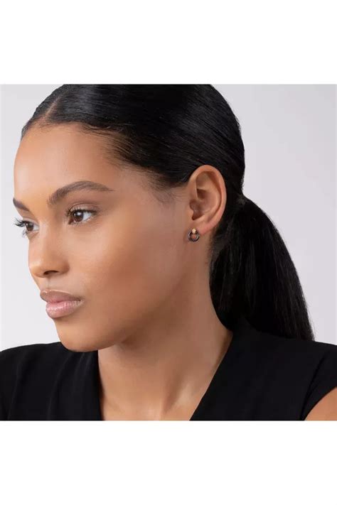 Meridian 18K Gold Black Ceramic Circle Stud Earrings by LAGOS at...