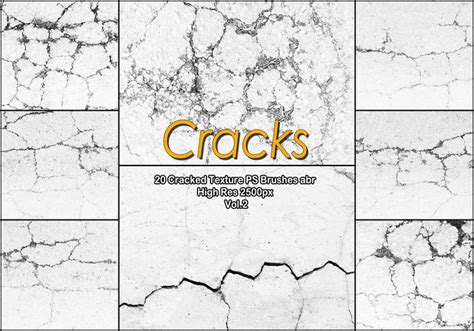 20 Cracked Concrete PS Brushes abr. vol.2 - Free Photoshop Brushes at ...