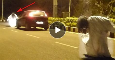 Ghost prankster was hit by a terrified prank victim! Unbelievable!