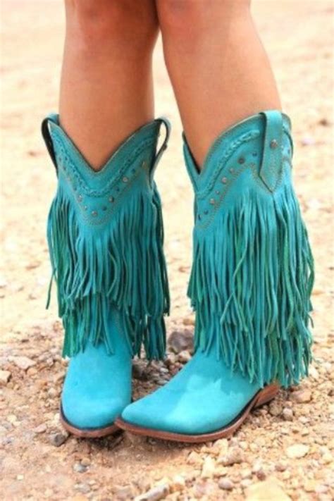 Turquoise boots Fringe Cowboy Boots, Cowgirl Boots, Western Boots ...