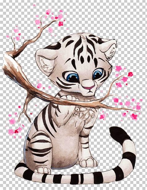 White Tiger (Ava Ayala) Cat Drawing PNG - animal, animals, art, ava ...