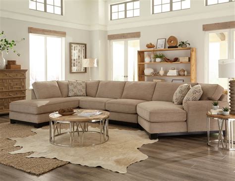 Beige 3 Piece Sectional Sofa with LAF Chaise - Pisces | Tan couch ...